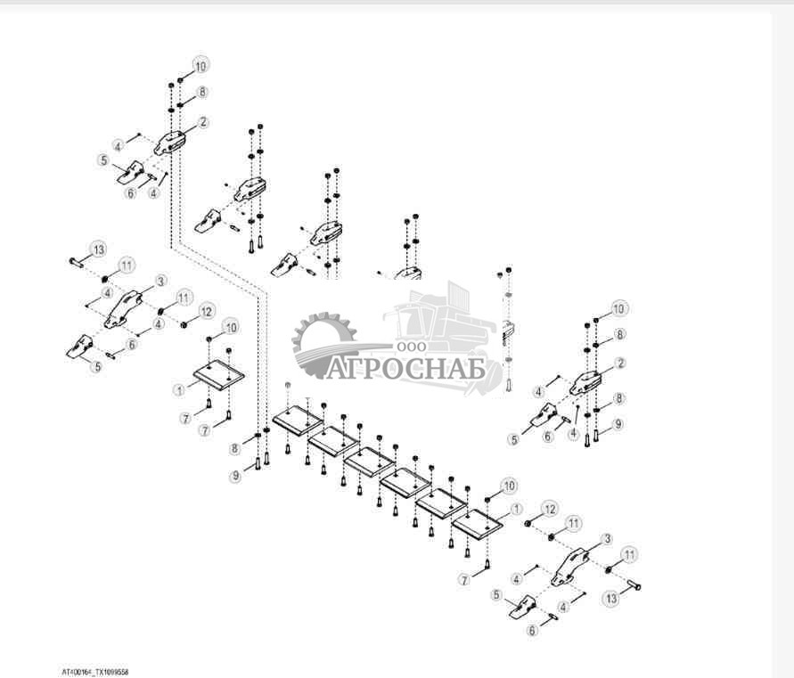 Зубья ковша погрузчика с сегментами для ковша погрузчика шириной 106 дюймов (269 см) 